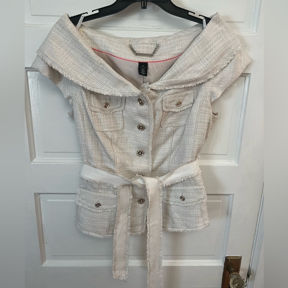 Tweed button up top